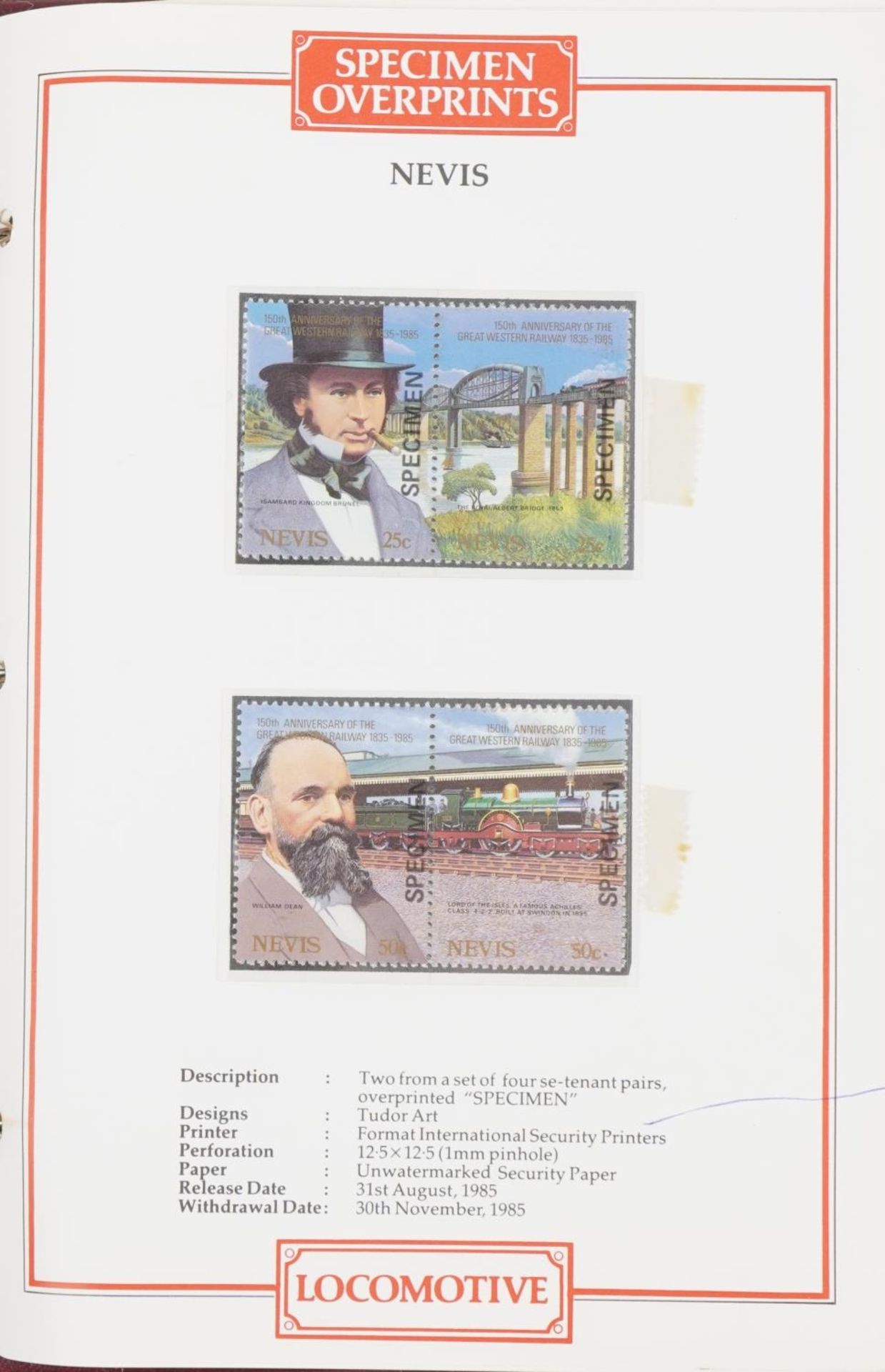 Collection of railway specimen stamps arranged in an album : For further information on this lot - Image 6 of 9