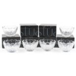 Set of six Stuart Crystal finger bowls with boxes, each 13cm in diameter : For further information