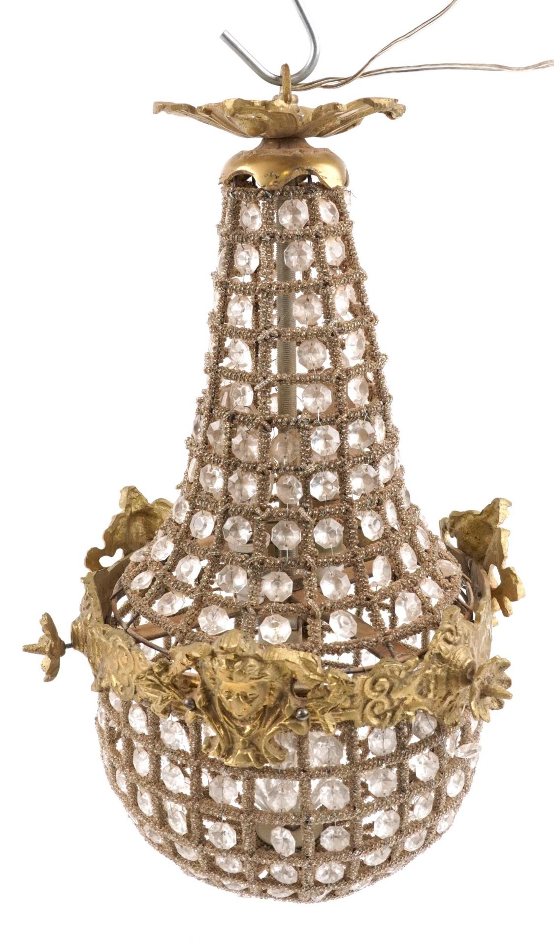 French style chandelier with ornate gilt metal mounts, 44cm high : For further information on this