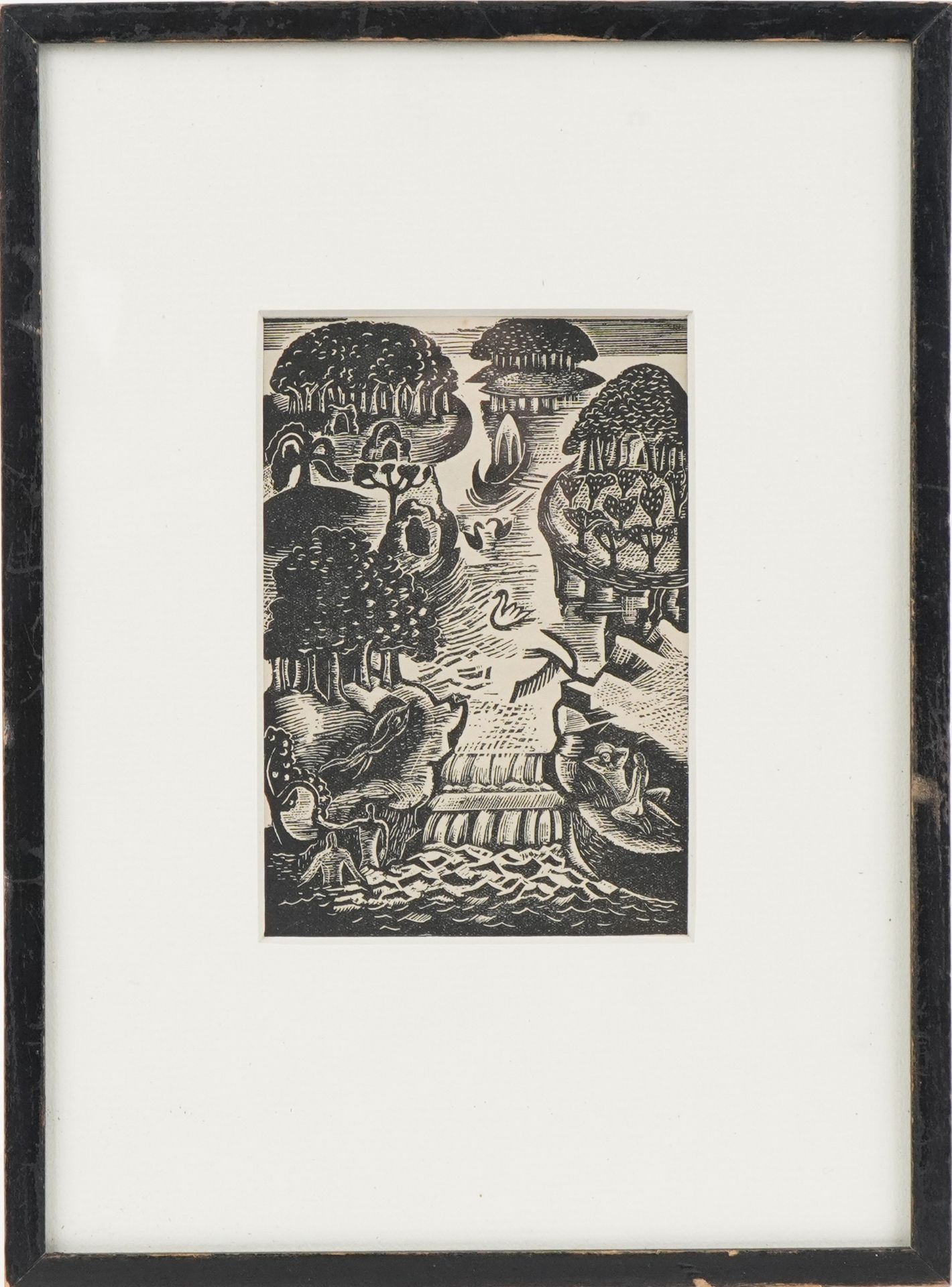 Paul Nash - Rhaman in Paradise, wood engraving inscribed Golden Cockerel Press 1936 verso, - Image 2 of 4