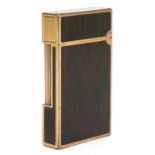 S T Dupont, French gold plated and brown enamel pocket lighter : For further information on this lot