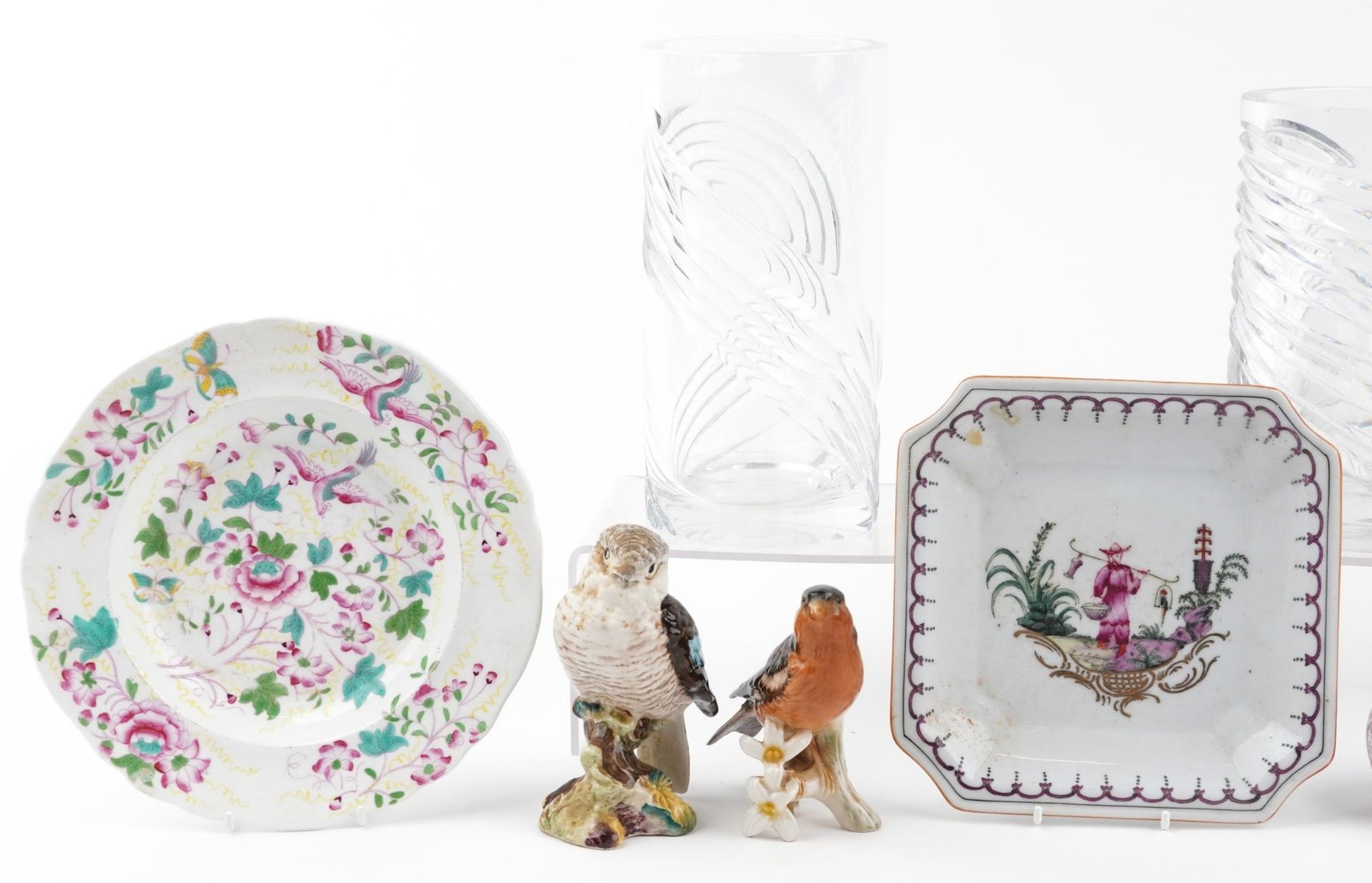 Antique and later china and glassware including an Aesthetic plate, Sunderland lustre, two Beswick - Image 2 of 3