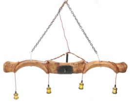Industrial equestrian interest horse yolk four branch light fitting, 119cm wide : For further
