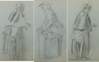 School of George Hayter - Full length portraits of females wearing antique dress, set of three