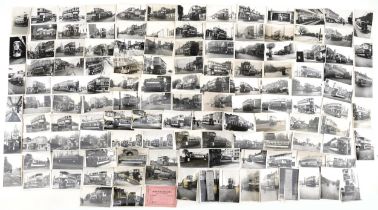 Collection of Mid 20th century tram black and white photographs, predominantly of London, each