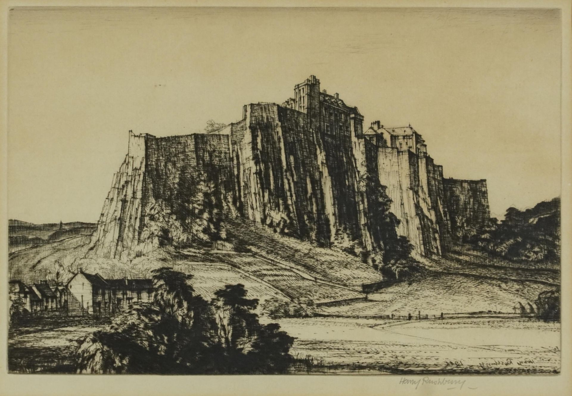 Henry Rushberry - Abbey Fountains and Stirling Castle, near pair of pencil signed black and white - Image 6 of 9