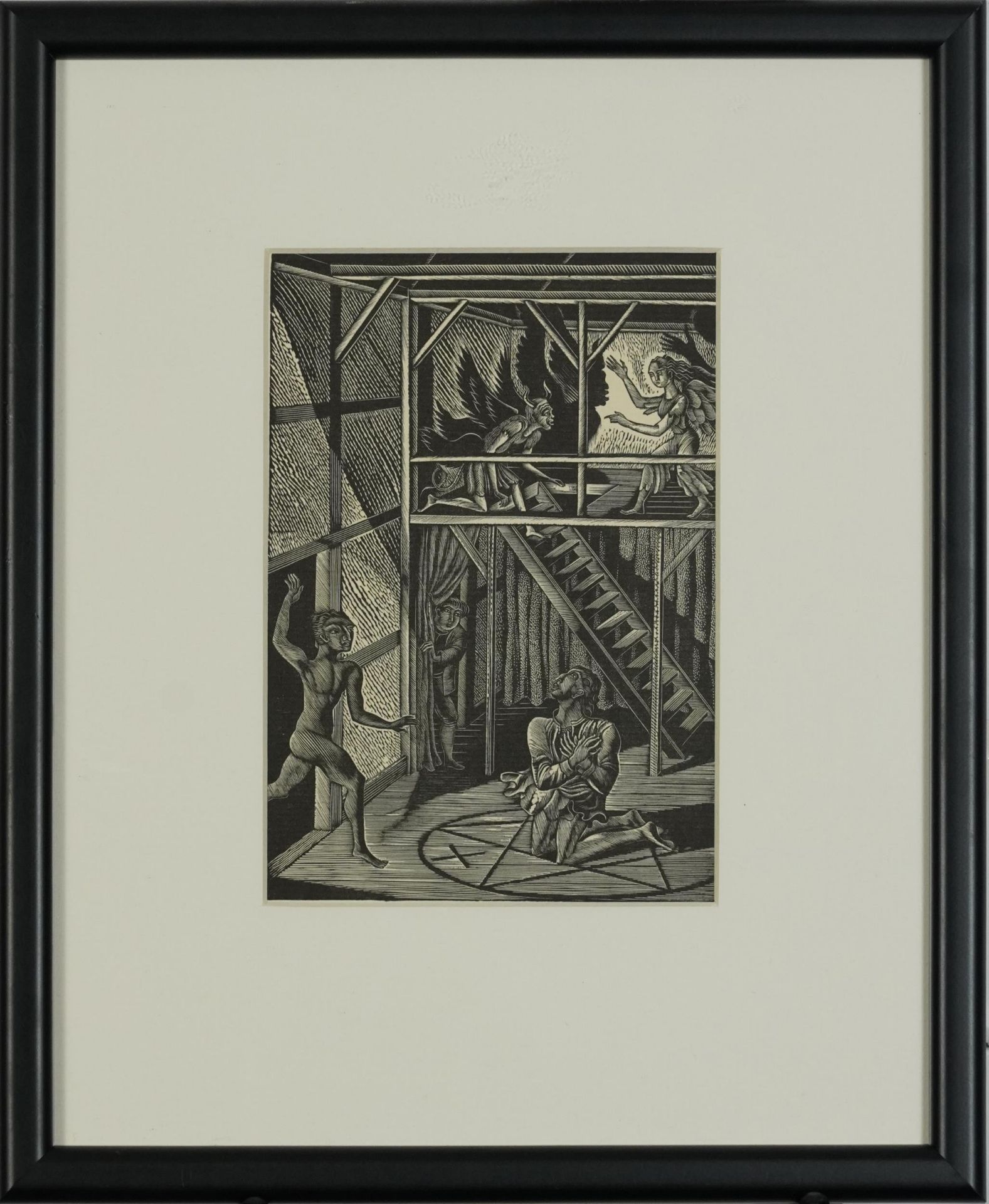 Eric Ravilious - Doctor Faustus conjuring Mephostophilis, inscribed The Legion Book printed by The - Image 2 of 3