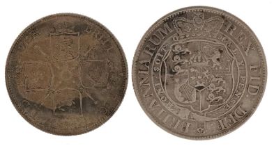 George III 1819 half crown and a Queen Victoria 1887 florin : For further information on this lot