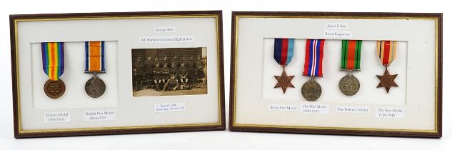 British military World War I and World War II medal group relating to the Sim family comprising