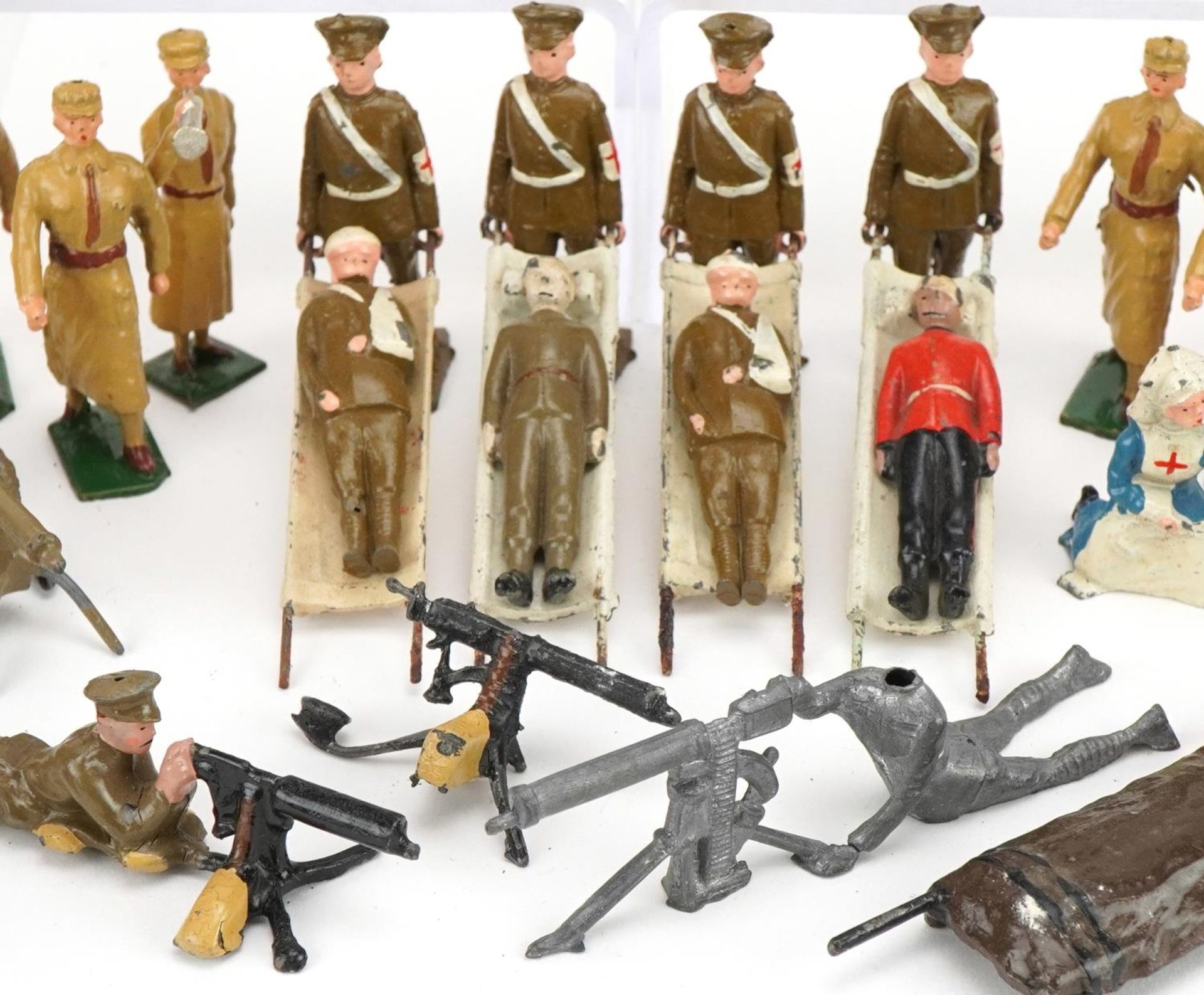 Britains and other hand painted lead soldiers including Royal Army Medical Corps and Army Gunners, - Image 6 of 9
