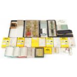 Collection of scientific microscopic prepared glass slides and various accessories, the slides