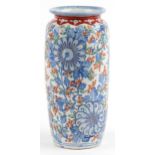 Japanese Imari porcelain vase hand painted with flowers, 32cm high : For further information on this