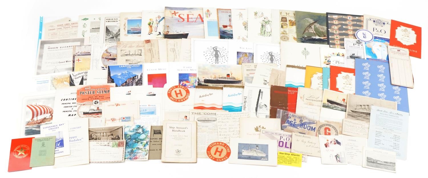 Large Collection of shipping interest ephemera including Cunard Line passenger lists, Union Castle