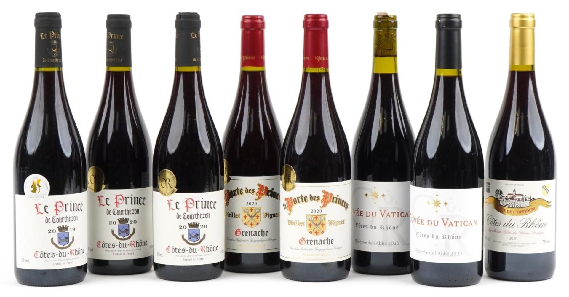 Eight bottles of red wine comprising two bottles of 2020 La Porte des Pinces Vieilles Vignes