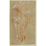 Attributed to Giovanni Battista Cipriani - Study of a horse head, Italian Old Master heightened