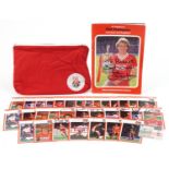 Sporting interest Liverpool Football Club collectables with Crown Paints player cards, some