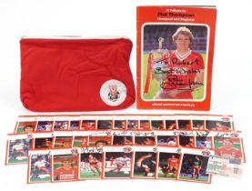 Sporting interest Liverpool Football Club collectables with Crown Paints player cards, some