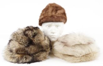 Three vintage ladies fur hats including a Gottesman New York : For further information on this lot