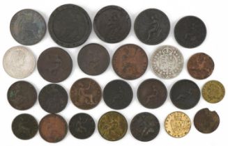 George III and later British coinage and tokens and an Edward VII silver coronation medal, including