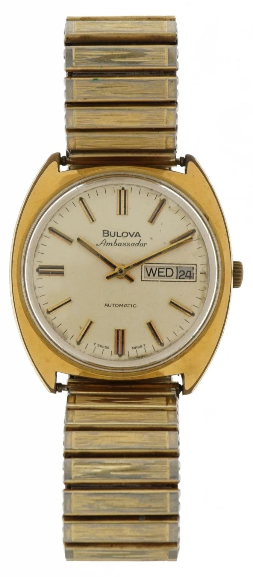 Bulova, gentlemen's Bulova Ambassador automatic wristwatch with day/date aperture, the case 30mm - Bild 2 aus 5