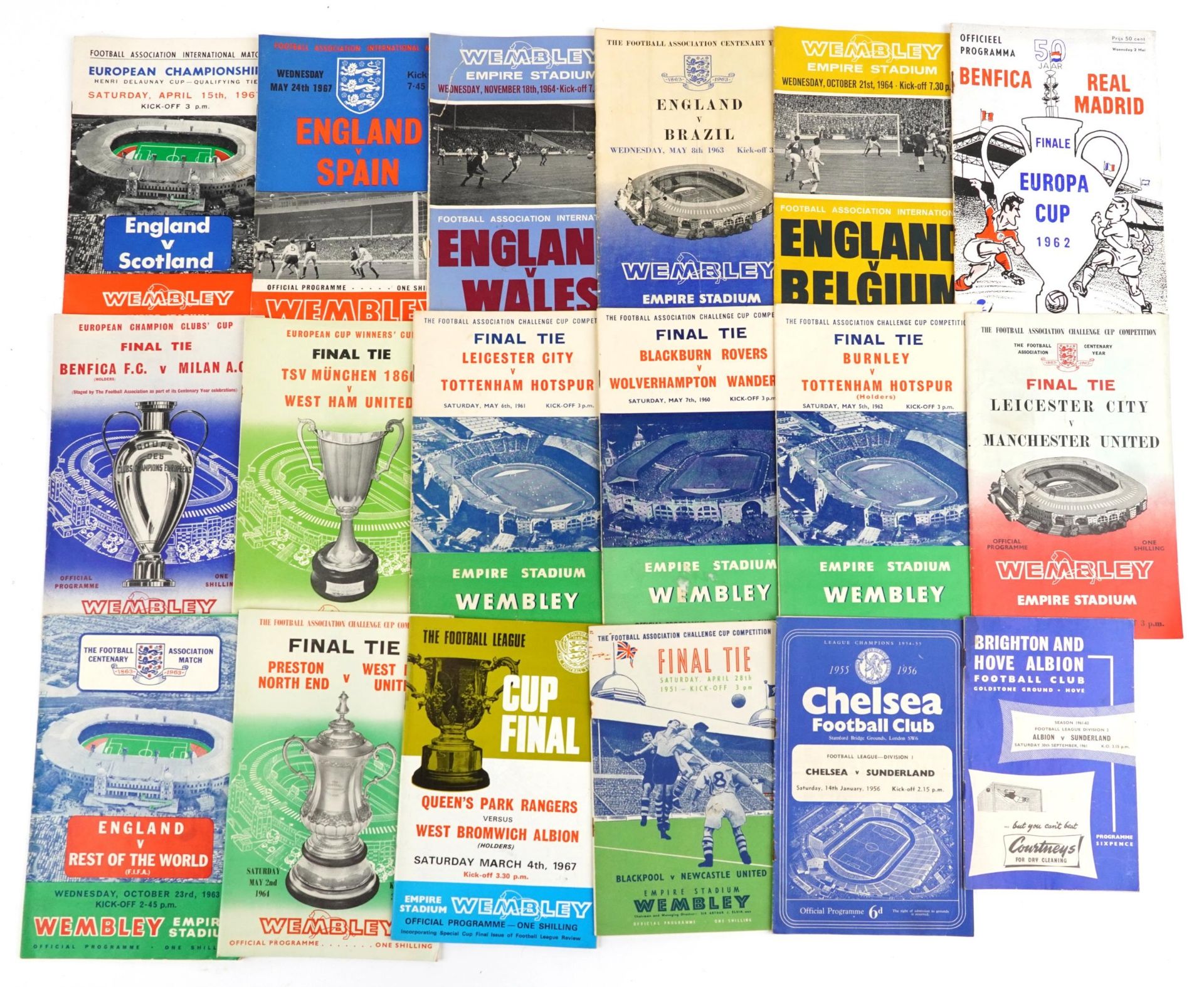 Sporting interest 1960s and later football programmes, predominantly Wembley, some finals, including