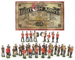 Collection of Britains hand painted lead military band soldiers, predominantly with articulated