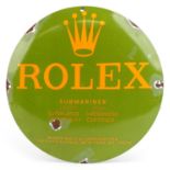 Rolex Submariner convex enamel advertising sign, 29.5cm in diameter : For further information on