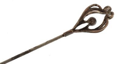 Charles Horner silver hatpin, 23cm in length : For further information on this lot please visit