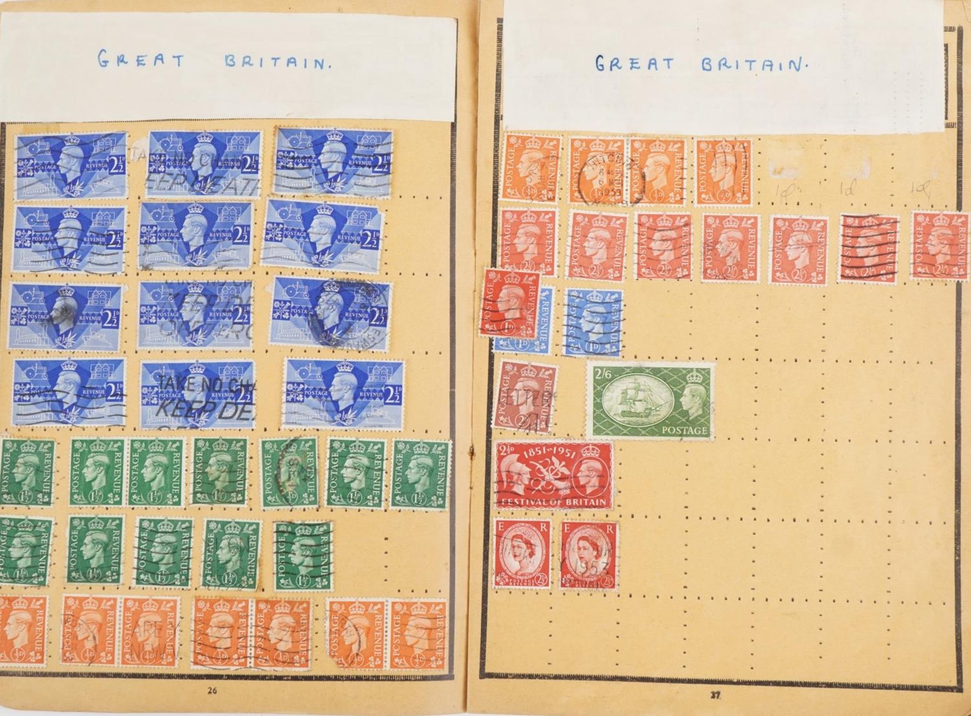 19th century and later British and world stamps arranged in four albums including Penny Black, Two - Bild 19 aus 22
