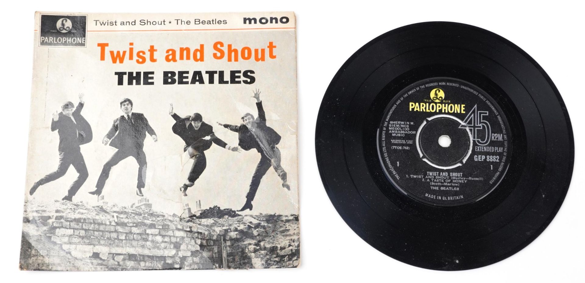 Three The Beatles 45rpm records comprising A Hard Day's Night, The Beatles Hits and Twist and - Image 3 of 5