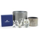 Swarovski crystal with boxes including a butterfly and rabbit, the largest 5cm high : For further