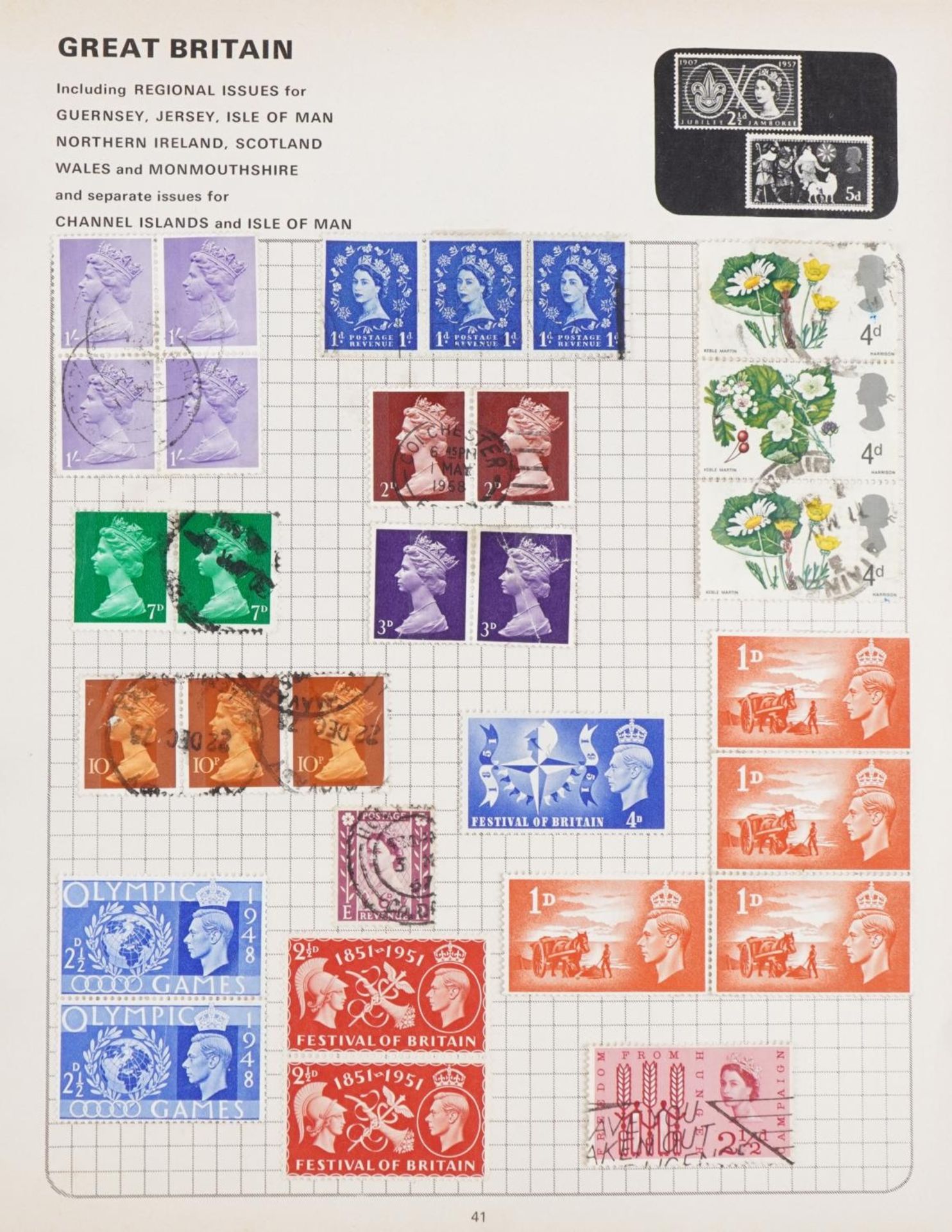19th century and later British and world stamps arranged in four albums including Penny Black, Two - Bild 15 aus 22