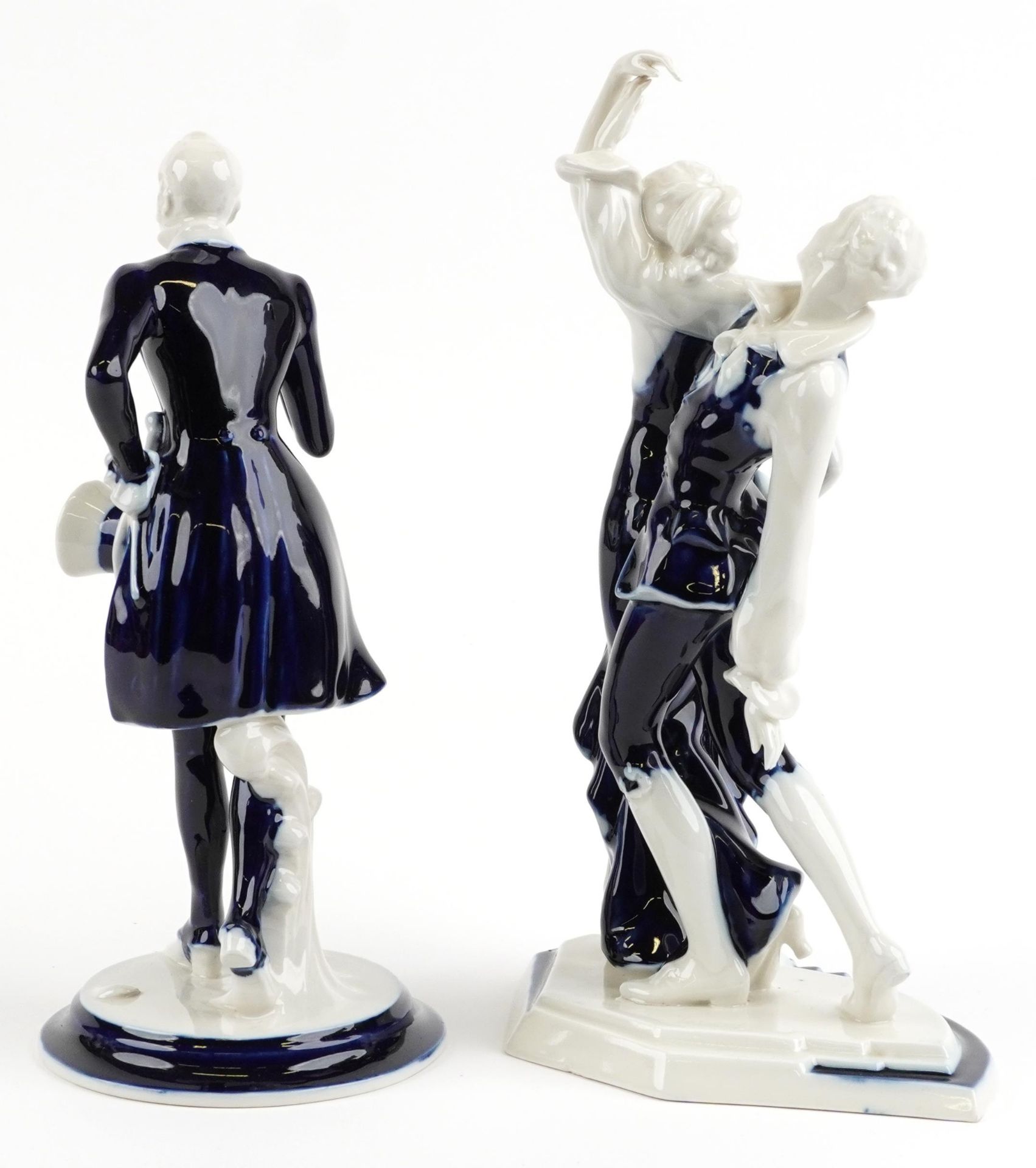 Royal Dux, two Czechoslovakian Art Nouveau figure groups including one of two salsa dancers numbered - Image 2 of 5