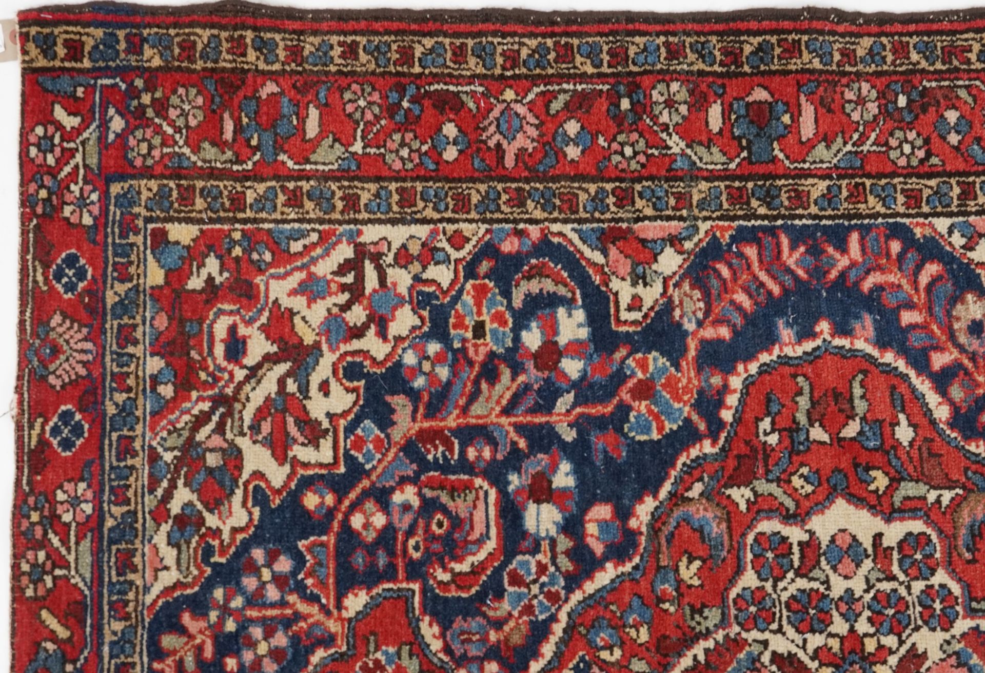 Rectangular Persian blue and red ground rug having and allover floral design, 146cm x 103cm : For - Image 2 of 5