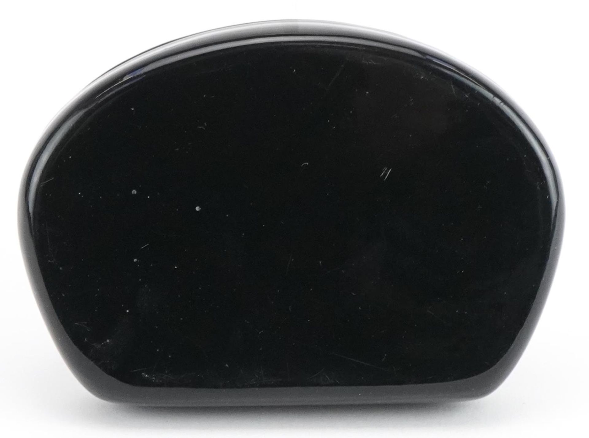 Russian black lacquer comprising box with hinged lid produced in the village of Fedoskino finely - Image 7 of 7