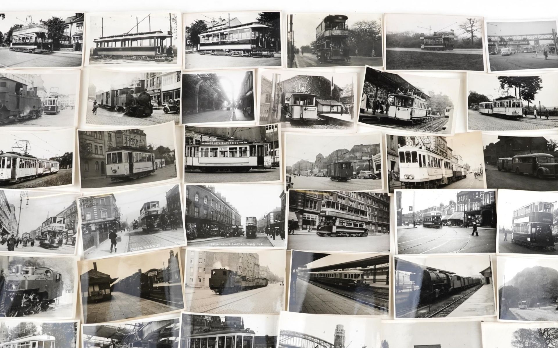 Collection of Mid 20th century tram, railway and shipping interest photographs and postcards - Image 3 of 9