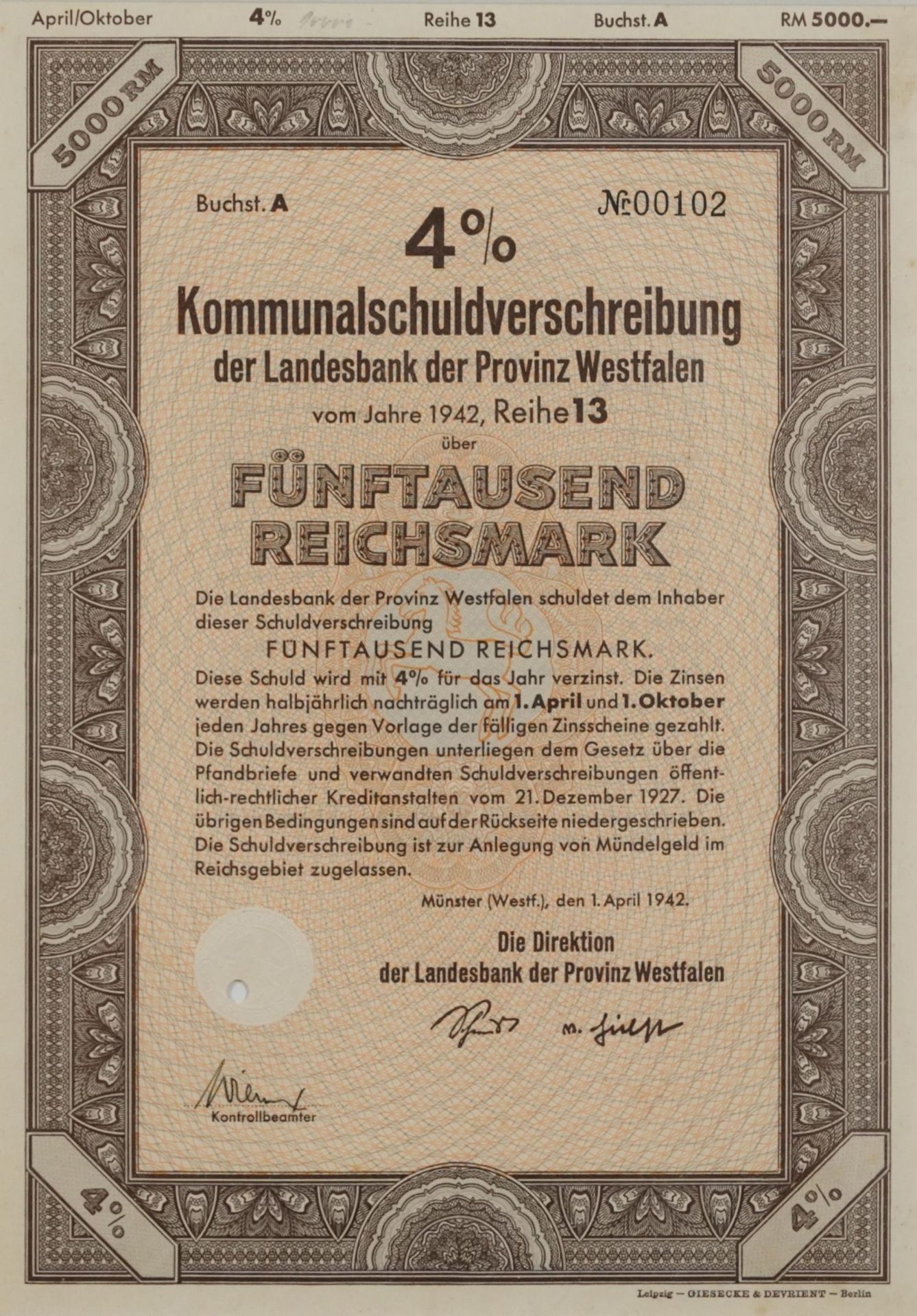 Three 1940s German share certificates, each mounted, framed and glazed, each approximately 29cm x - Bild 2 aus 15