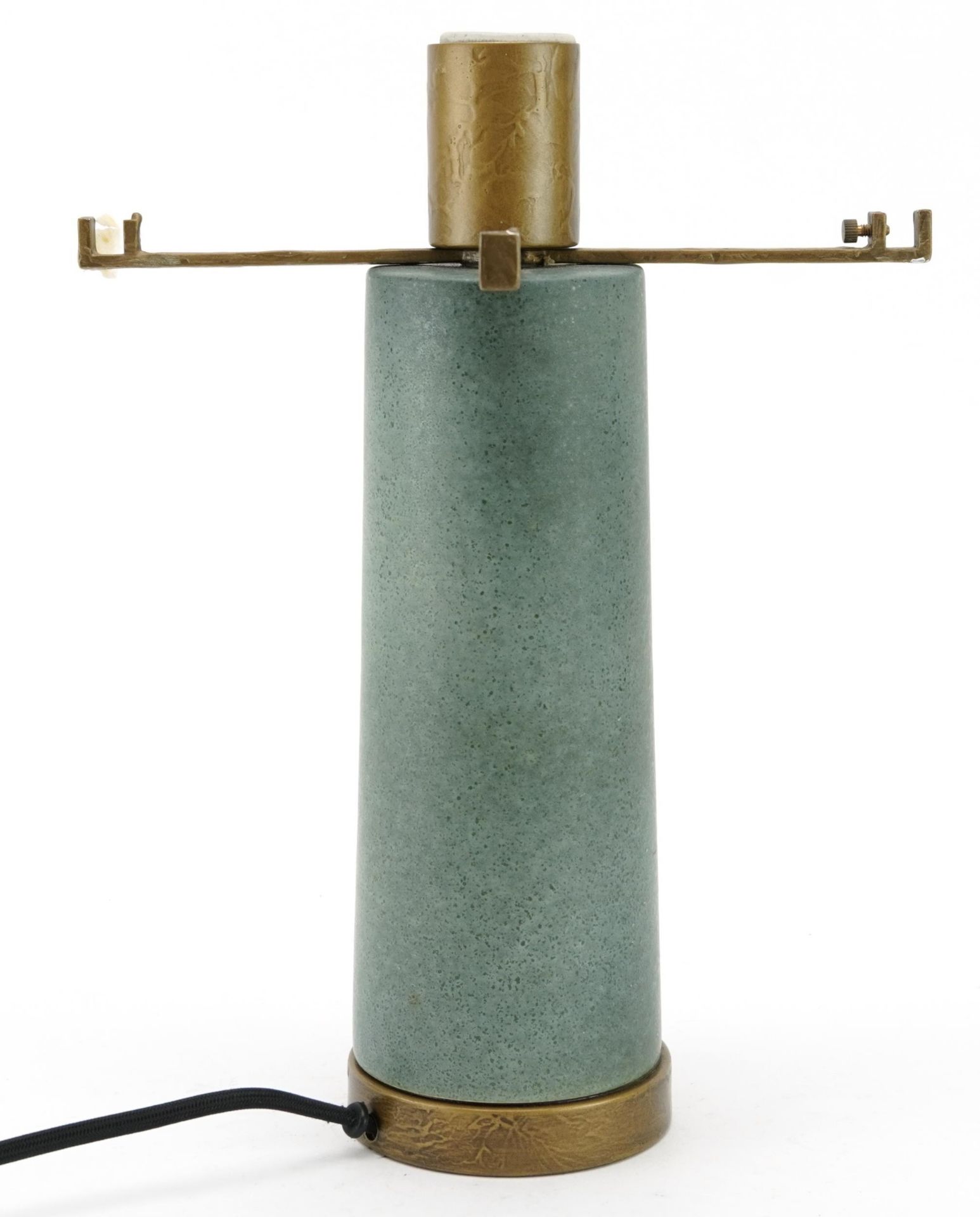 Corep, modernist table lamp with green on bronzed base, 34.5cm high : For further information on - Image 2 of 3