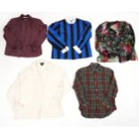 Five designer ladies blouses including Gucci and Ralph Lauren, size 14 : For further information