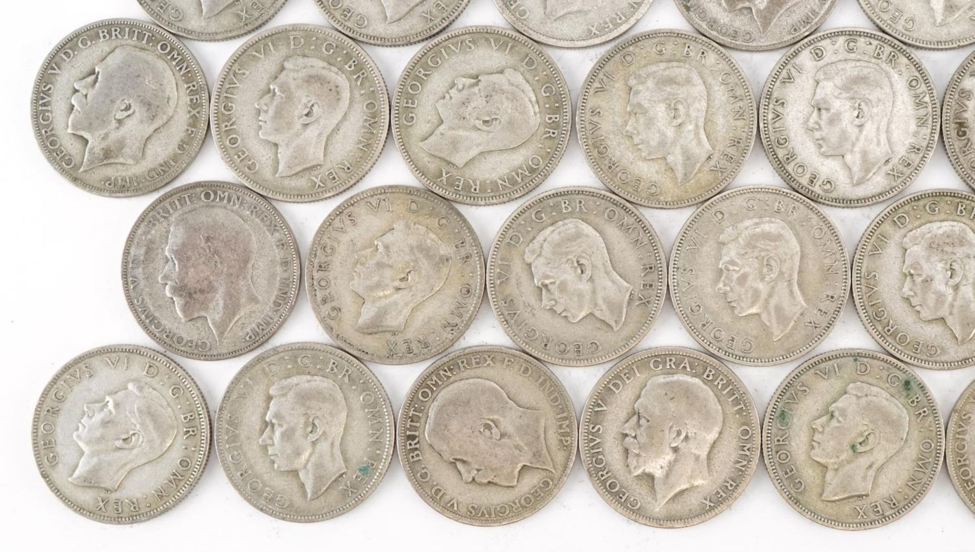 Collection of British pre decimal, pre 1947 two shillings and florins, 556g : For further - Bild 9 aus 10