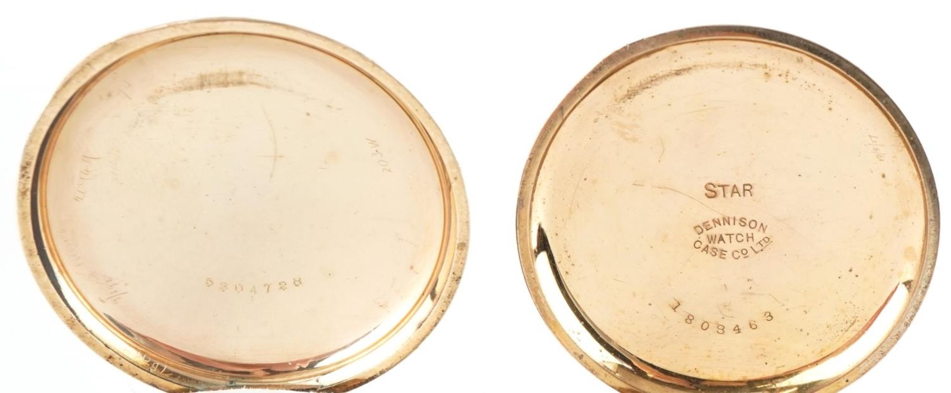 Two gentlemen's gold plated pocket watches comprising Waltham Mass full hunter and a half hunter - Bild 7 aus 7