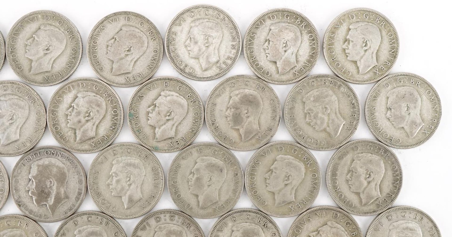 Collection of British pre decimal, pre 1947 two shillings and florins, 556g : For further - Bild 8 aus 10