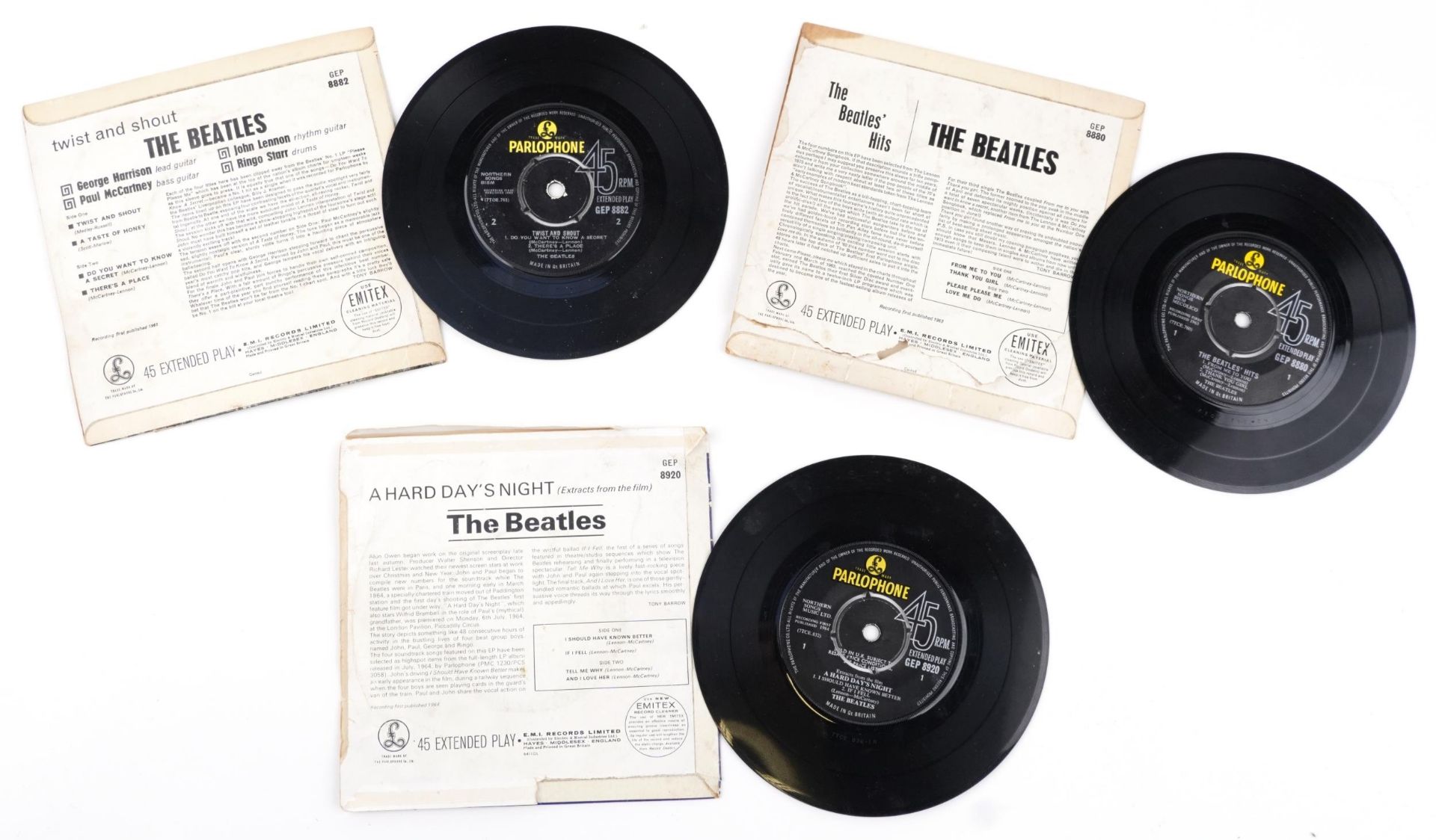Three The Beatles 45rpm records comprising A Hard Day's Night, The Beatles Hits and Twist and - Image 5 of 5