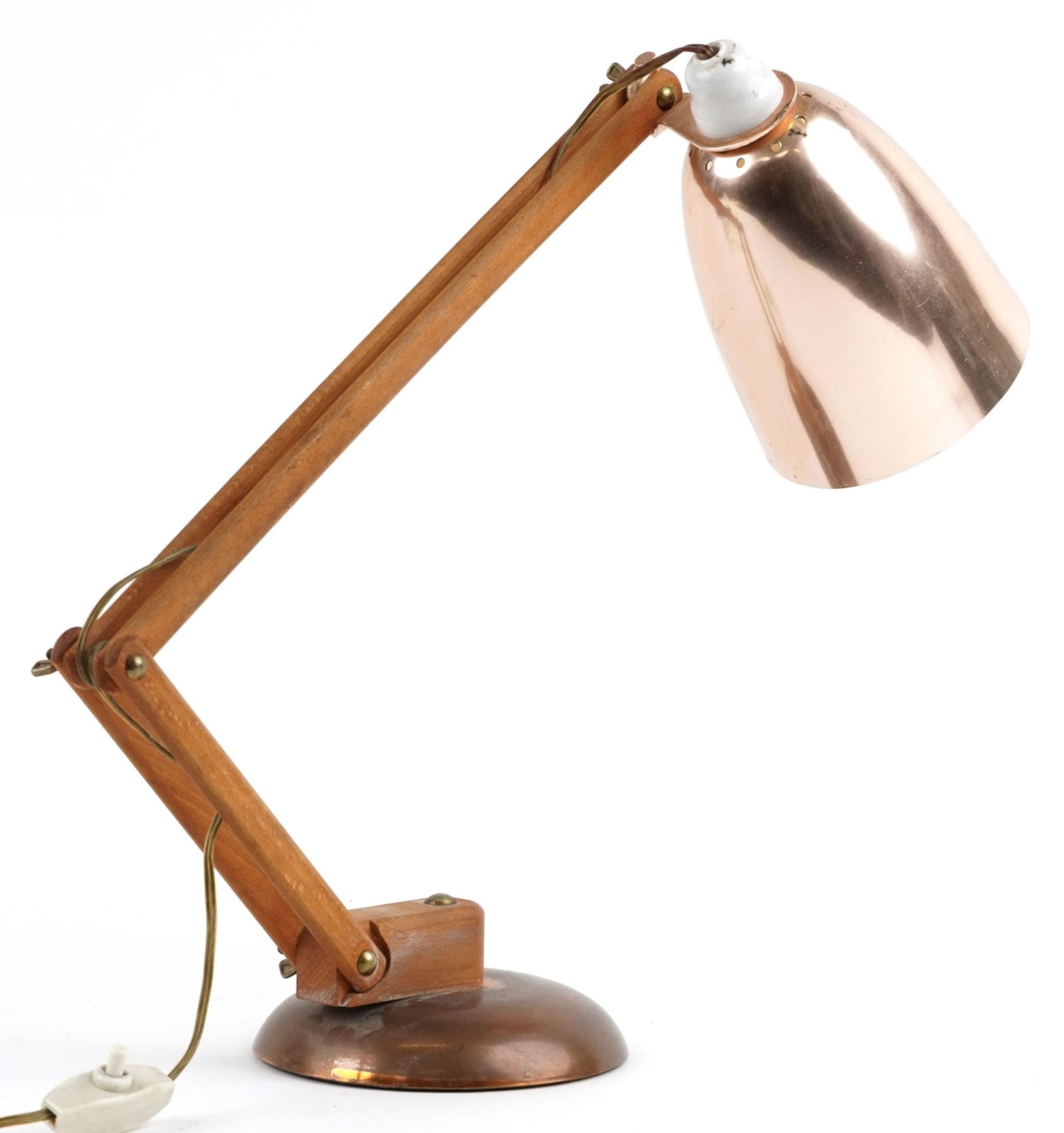 Vintage lightwood and coppered Anglepoise lamp : For further information on this lot please visit - Image 2 of 3