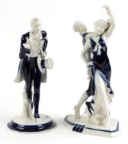 Royal Dux, two Czechoslovakian Art Nouveau figure groups including one of two salsa dancers numbered