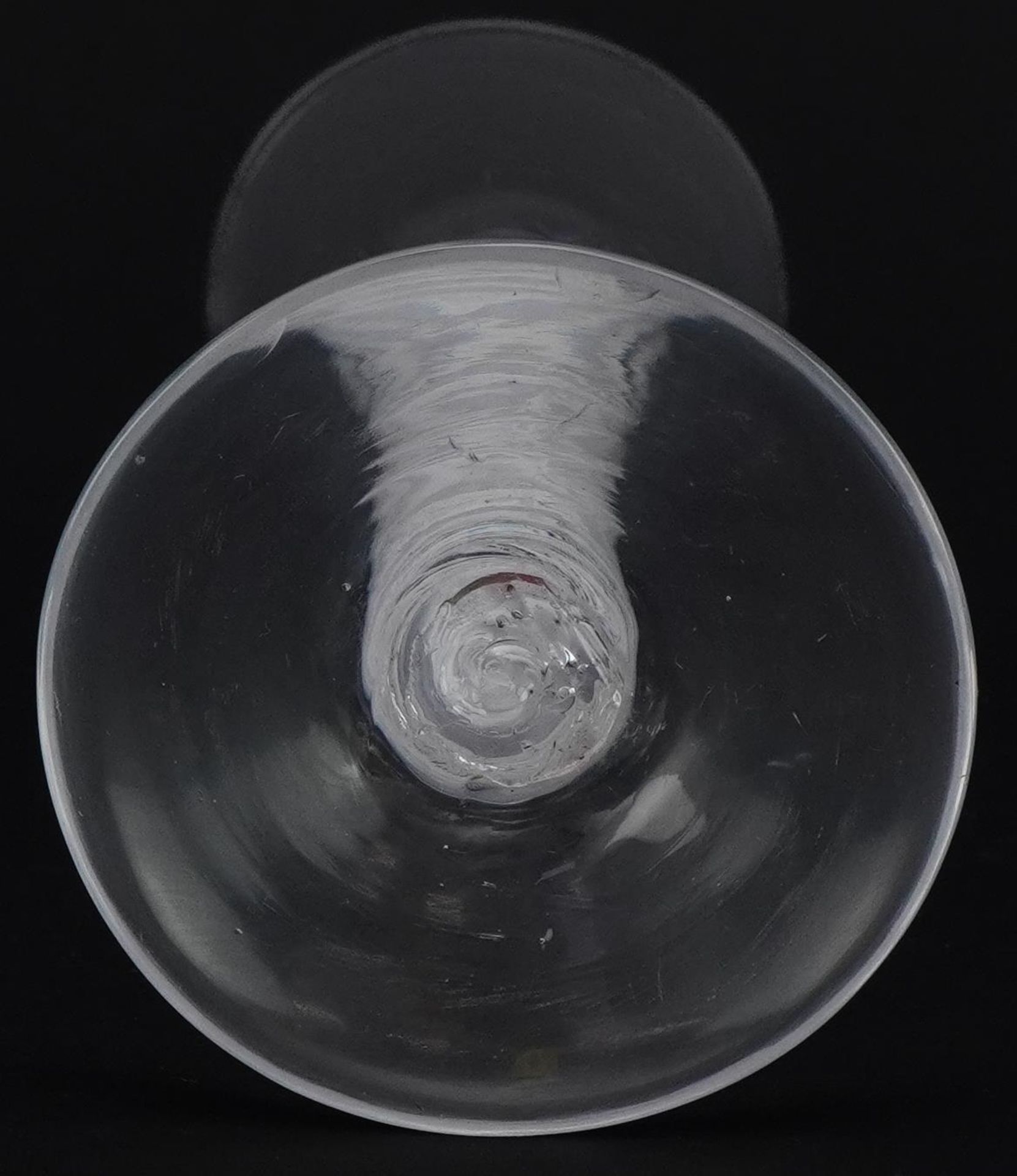 18th century wine glass with multiple opaque air twist stem, 15cm high : For further information - Image 4 of 4