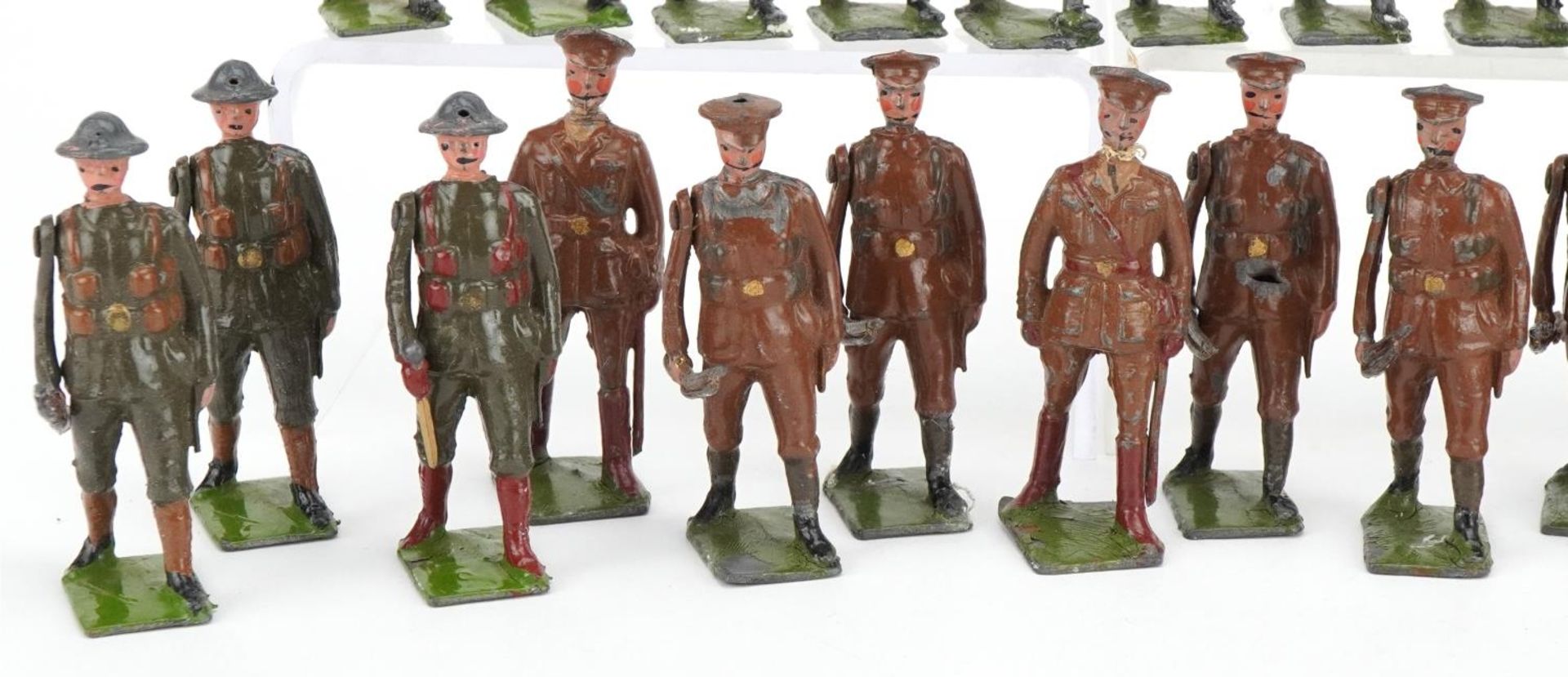 Britains hand painted lead Infantry soldiers including Territorial Army, with paper label : For - Image 5 of 8