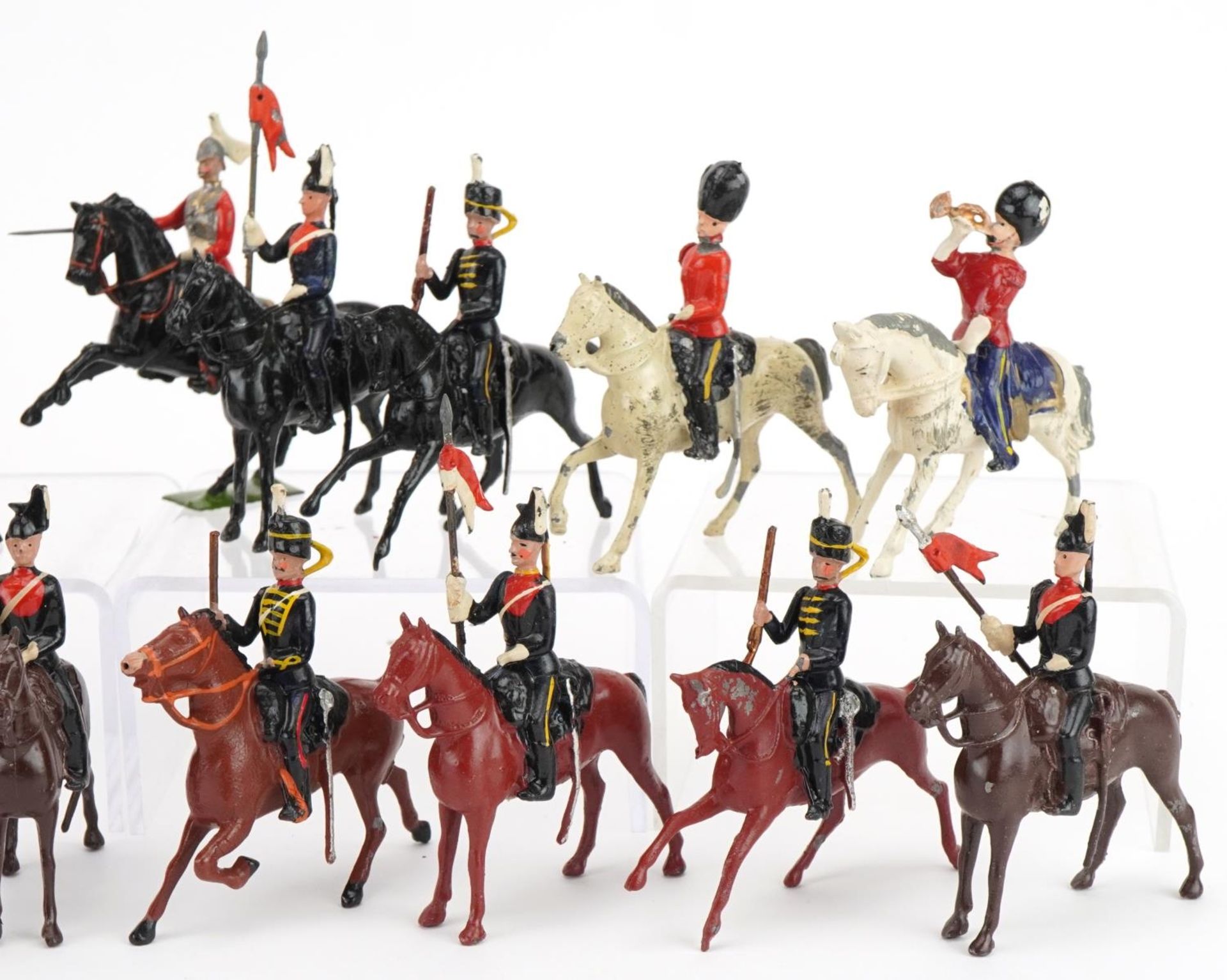 Collection of Britains hand painted lead soldiers on horseback including thirteenth Hussars and - Image 6 of 7