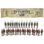 Britains hand painted lead Infantry soldiers including Territorial Army, with paper label : For