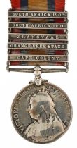 Victorian British military Queen's South Africa medal awarded to 7489PTEW.FAGG,VOL.CAYE.KENTREGT